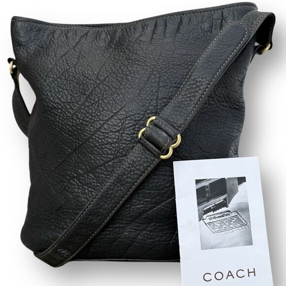 Coach Handbags - Vintage Coach 4906 Sonoma Crossbody Classic Bucket Bag Black Pebbled Leather
